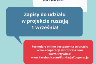 1 września ruszą zapisy do udziału w projekcie Głos Krzywińskich Młodych Obywateli!