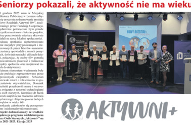Aktywność nie ma wieku – seniorzy na łamach „Leszczyniaka”